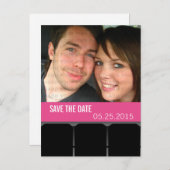 Movie Theater Foto Save the Date Postkarte, Magent Ankündigungspostkarte (Vorne/Hinten)