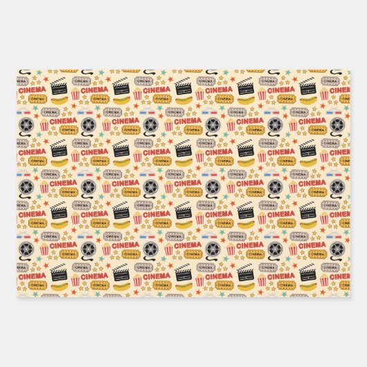 Movie Theater Fun Muster Geschenkpapier Set (Vorderseite)