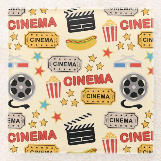 Movie Theater Fun Muster Glasuntersetzer (Vorderseite)