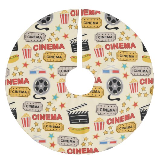 Movie Theater Fun Muster Polyester Weihnachtsbaumdecke (Vorderseite)