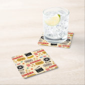 Movie Theater Fun Muster Rechteckiger Pappuntersetzer (Vor Ort)