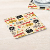 Movie Theater Fun Muster Rechteckiger Pappuntersetzer (angewinkelt)