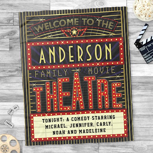 Movie Theater Marquee Zuhause Cinema | INDIVIDUELL Fleecedecke