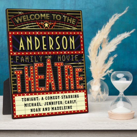 Movie Theater Marquee Zuhause Cinema | INDIVIDUELL Fotoplatte (Seite)