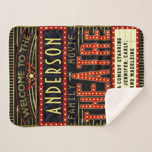 Movie Theater Marquee Zuhause Cinema | Individuell Sherpadecke (Vorderseite (Horizontal))