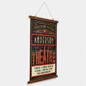 Movie Theater Marquee Zuhause Cinema | INDIVIDUELL Wandteppich Mit Holzrahmen (Gewinkelt)
