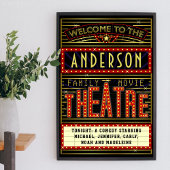 Movie Theater Marquee Zuhause Cinema | Name 24 x 3 Poster