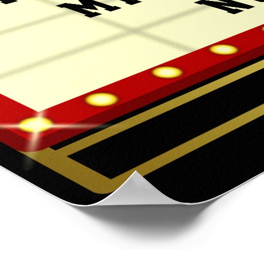 Movie Theater Marquee Zuhause Cinema | Name 24 x 3 Poster (Ecke)