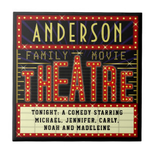 Movie Theater Marquee Zuhause Cinema  Personalisie Fliese