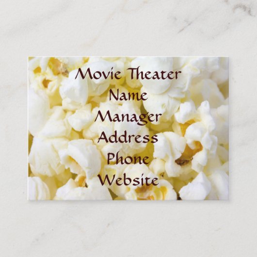 Movie Theater Popcorn Visitenkarte (Vorderseite)