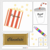Movie Theater Snacks Aufkleber (Blatt)