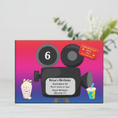 Movie Theme Anpassbare Geburtstagsparty Einladung (Stehend Vorderseite)