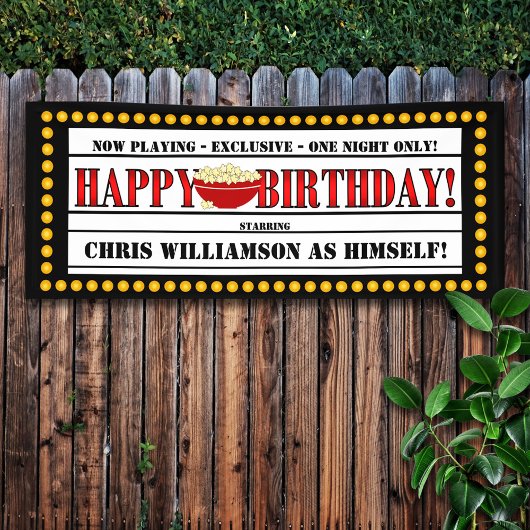 Movie Theme Birthday Banner