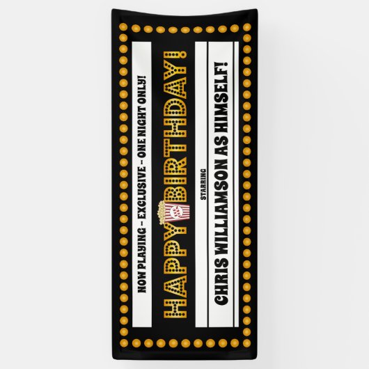 Movie Theme Birthday Banner (Vertikal)