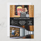 Movie Theme Foto Film Kino Popcorn Party Einladung (Vorderseite)