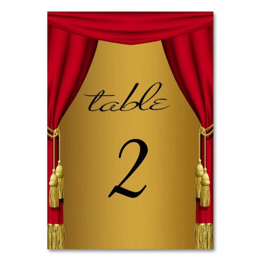 Movie Theme Vorhänge Gold Tischnummer (Vorderseite)