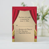 Movie Theme Vorhänge Gold UAWG RSVP Karte (Stehend Vorderseite)