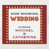 Movie Theme Wedding Marquee Sign mit Namen Bierflaschenetikett (Einzelnes Label)