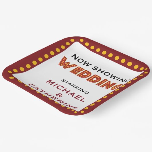Movie Theme Wedding Marquee Sign Pappteller (Gewinkelt)