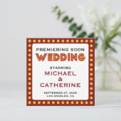 Movie Theme Wedding Marquee Sign Save the Date (Stehend Vorderseite)