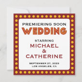 Movie Theme Wedding Marquee Sign Save the Date (Vorderseite)