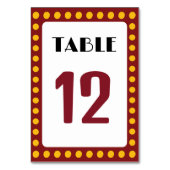 Movie Theme Wedding Marquee Sign Tischnummer (Vorderseite)