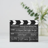 Movie Themed Birthday Party Chalkboard Postkarte (Stehend Vorderseite)