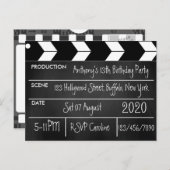 Movie Themed Birthday Party Chalkboard Postkarte (Vorne/Hinten)