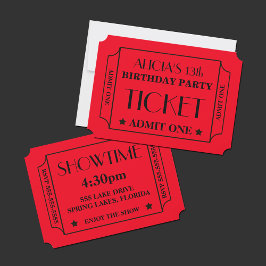 Movie Ticket Geburtstagsparty Einladung