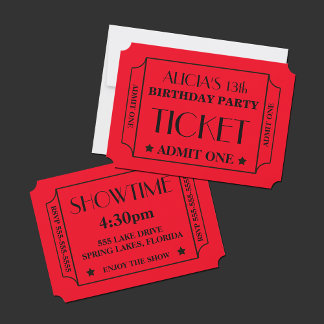 Movie Ticket Geburtstagsparty Einladung