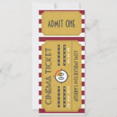 Movie Ticket Geburtstagsparty Fotoeinladung hinzuf Einladung (Vorderseite)