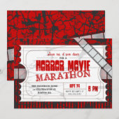 Movie Ticket Horror Movie Party Einladung (Vorne/Hinten)