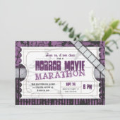 Movie Ticket Horror Movie Party Einladung (Stehend Vorderseite)