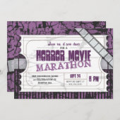 Movie Ticket Horror Movie Party Einladung (Vorne/Hinten)