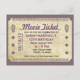 Movie Ticket Thema Postkarte