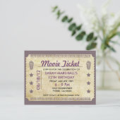 Movie Ticket Thema Postkarte (Stehend Vorderseite)