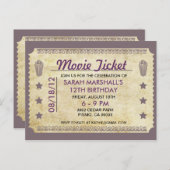 Movie Ticket Thema Postkarte (Vorne/Hinten)