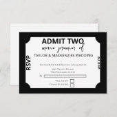 Movie Ticket Wedding RSVP Karte (Vorne/Hinten)