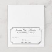 Movie Zulassung Ticket Black and White Wedding Platzkarte (Außenseite Aufgefaltet)