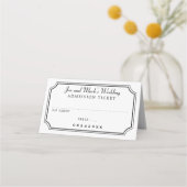 Movie Zulassung Ticket Black and White Wedding Platzkarte (Vorderseite)