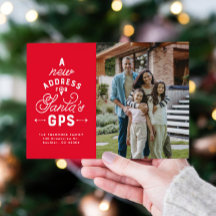 Moving Ankündigung Weihnachtskarte mit 4 Fotos