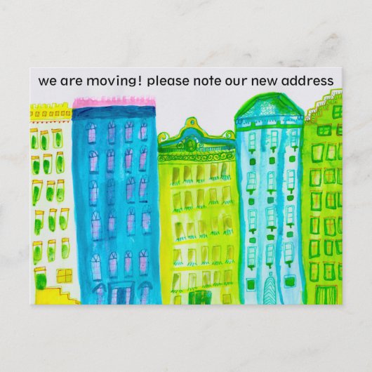 MOVING ANNOCEMENT Cityscape Apartments New York Postkarte (Vorderseite)