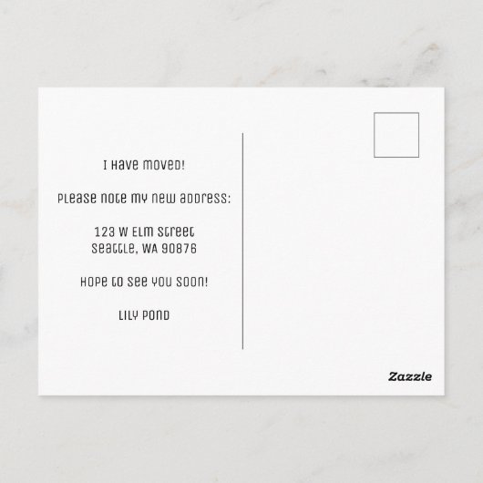 MOVING ANNOCEMENT Custom New Address Watercolor Postkarte (Rückseite)