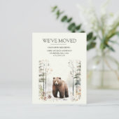 Moving Announcement Bear Mountains Snow Postkarte (Stehend Vorderseite)