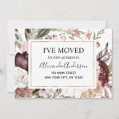 Moving Announcement Boho Mauve Floral Einladung (Vorderseite)