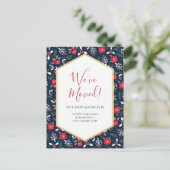 Moving Announcement Christmas Florals Postkarte (Stehend Vorderseite)