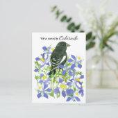 Moving Announcement Colorado Bunting Columbine Postkarte (Stehend Vorderseite)