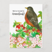 Moving Announcement Connecticut Robin Laurel Postkarte (Vorderseite)