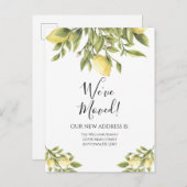 Moving Announcement Lemons Grüne Wasserfarbe Postkarte (Vorne/Hinten)