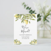 Moving Announcement Lemons Grüne Wasserfarbe Postkarte (Stehend Vorderseite)